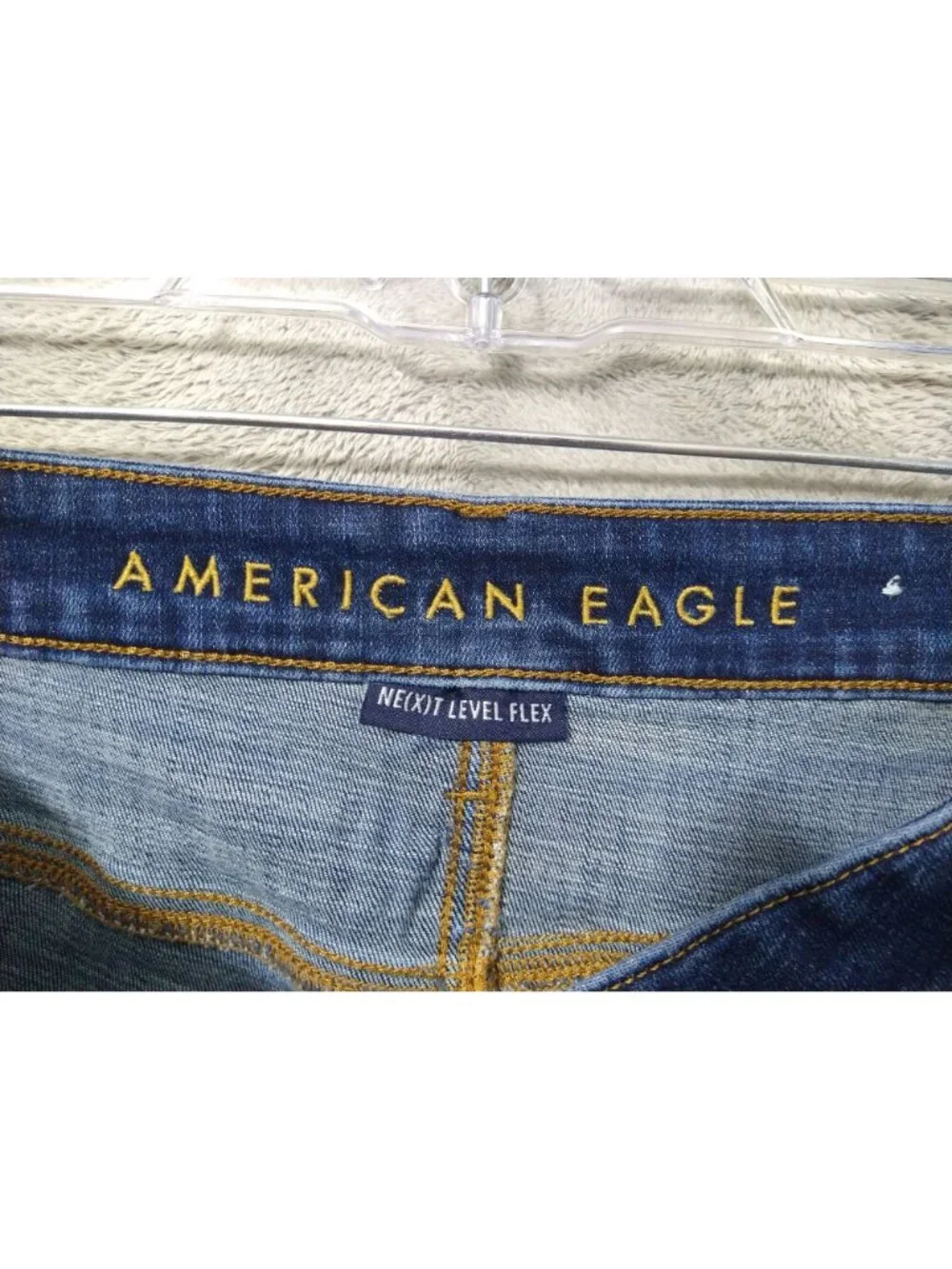 American Eagle Jeans Mens 33x34 Blue Denim Relaxed Straight Next Level Flex Dark